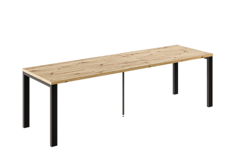 Ausziehbarer Esstisch Garant 130-265 x 80 cm für 4 6 8 10 Personen, Eiche Artisan, Metallgestell Schwarz, Bild 3