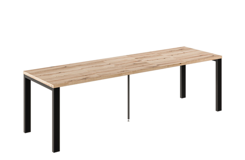 Ausziehbarer Esstisch Garant 130-265 x 80 cm für 4 6 8 10 Personen, Eiche Evoke, Metallgestell Schwarz, Bild 3