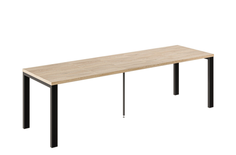 Ausziehbarer Esstisch Garant 130-265 x 80 cm für 4 6 8 10 Personen, Eiche Cremona, Metallgestell Schwarz, Bild 3