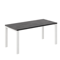 Ausziehbarer Esstisch Garant 80-170 x 80 cm für 2 4 6 Personen, Beton Dunkel, Metallgestell Weiß matt, Bild 3