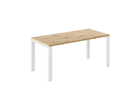 Ausziehbarer Esstisch Garant 80-170 x 80 cm für 2 4 6 Personen, Eiche Artisan, Metallgestell Weiß matt, Bild 3