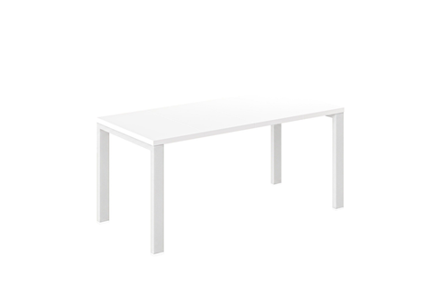 Ausziehbarer Esstisch Garant 80-170 x 80 cm für 2 4 6 Personen, Weiß Hochglanz, Metallgestell Weiß matt, Bild 3
