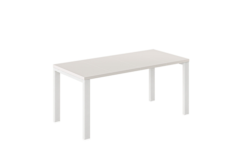 Ausziehbarer Esstisch Garant 80-170 x 80 cm für 2 4 6 Personen, Kaschmir, Metallgestell Weiß matt, Bild 3