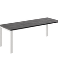 Ausziehbarer Esstisch Garant 130-220 x 80 cm für 4 6 8 Personen, Beton Dunkel, Metallgestell Weiß matt, Bild 3