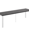 Ausziehbarer Esstisch Garant 130-265 x 80 cm für 4 6 8 10 Personen, Beton Dunkel, Metallgestell Weiß matt, Bild 3