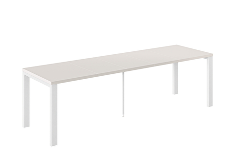 Ausziehbarer Esstisch Garant 130-265 x 80 cm für 4 6 8 10 Personen, Kaschmir, Metallgestell Weiß matt, Bild 3