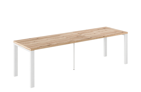 Ausziehbarer Esstisch Garant 130-265 x 80 cm für 4 6 8 10 Personen, Eiche Evoke, Metallgestell Weiß matt, Bild 3