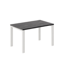 Ausziehbarer Esstisch Garant 130-220 x 80 cm für 4 6 8 Personen, Beton Dunkel, Metallgestell Weiß matt, Bild 4