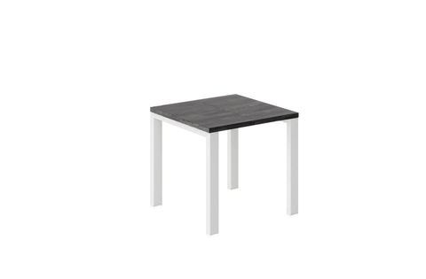 Ausziehbarer Esstisch Garant 80-215 x 80 cm für 2 4 6 8 Personen, Beton Dunkel, Metallgestell Weiß matt, Bild 4