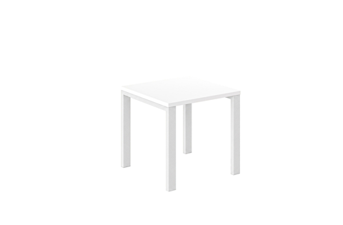 Ausziehbarer Esstisch Garant 80-170 x 80 cm für 2 4 6 Personen, Weiß Hochglanz, Metallgestell Weiß matt, Bild 4
