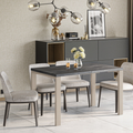 Ausziehbarer Esstisch Garant 130-220 x 80 cm für 4 6 8 Personen, Beton Dunkel, Metallgestell Kaschmir matt, Bild 2