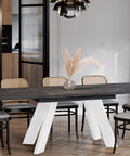 Ausziehbarer Esstisch "Como White" 130-210cm (Beton Dunkel) von Endo-Möbel bei coso-home