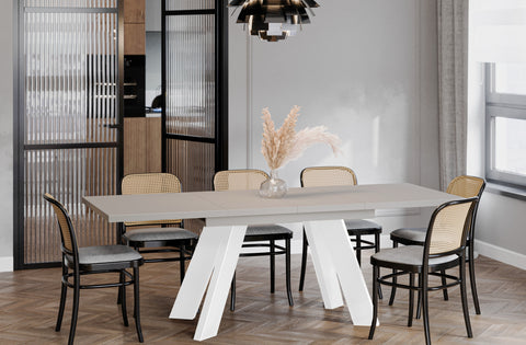 Ausziehbarer Esstisch "Como White" 130-210cm (Kaschmir Beige) von Endo-Möbel bei coso-home