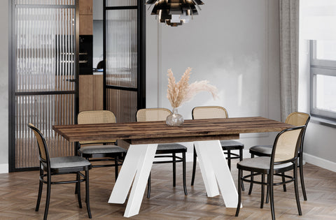 Ausziehbarer Esstisch "Como White" 130-210cm (Eiche Monastery) von Endo-Möbel bei coso-home