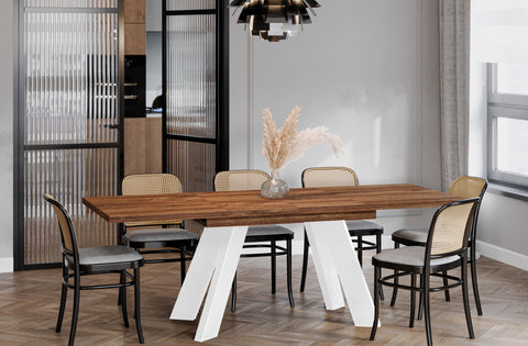 Ausziehbarer Esstisch "Como White" 130-210cm (Eiche Stirling) von Endo-Möbel bei coso-home