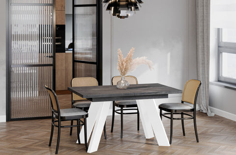 Ausziehbarer Esstisch "Como White" 130-210cm (Beton Dunkel) von Endo-Möbel bei coso-home