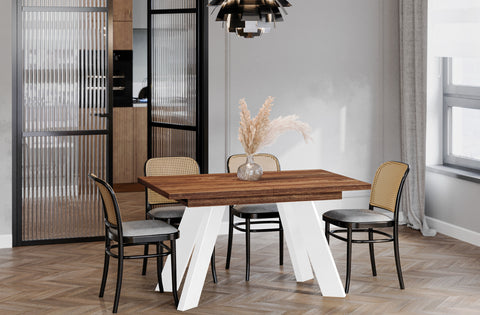 Ausziehbarer Esstisch "Como White" 130-210cm (Eiche Stirling) von Endo-Möbel bei coso-home