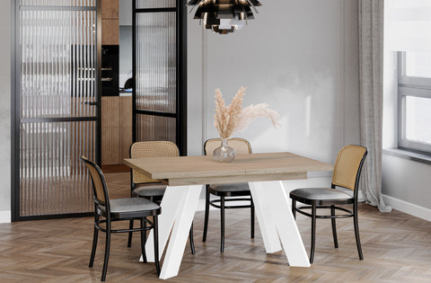 Ausziehbarer Esstisch "Como White" 130-210cm (Eiche Cremona) von Endo-Möbel bei coso-home