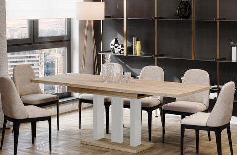Ausziehbarer Esstisch "Appia White" 130-210cm (Eiche Cremona) von Endo-Möbel bei coso-home