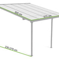 Hardmaister Carport Atlanta 3,7x3m Kaltgrau Terrassenüberdachung aus Aluminium und Polycarbonat