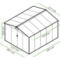 Hardmaister Metall Gerätehaus Hudson 277x319 cm Eiche-Grau - Satteldach & Schiebetür