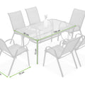 Gartenmöbel-Set BOLOGNA 150/6 - Esstisch mit 6 Stühlen, Anthrazit / Mixed Grey