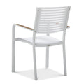 Focus Garden TACOMA 160/6 Essgruppe Weiß / Teak – Aluminium & Polywood Gartenmöbel-Set für 6 Personen