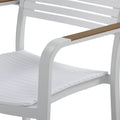 Focus Garden TACOMA 160/6 Essgruppe Weiß / Teak – Aluminium & Polywood Gartenmöbel-Set für 6 Personen