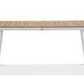 Focus Garden TACOMA 160/6 Essgruppe Weiß / Teak – Aluminium & Polywood Gartenmöbel-Set für 6 Personen