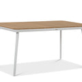Focus Garden TACOMA 160/6 Essgruppe Weiß / Teak – Aluminium & Polywood Gartenmöbel-Set für 6 Personen
