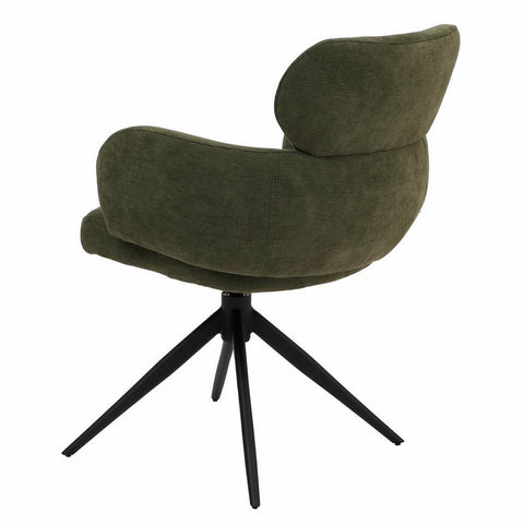 Eckbankgruppe Appia - Eiche Craft Gold mit 2 Drehstühlen in Hellbraun / Olivgrün - Lange Seite links, Rücken Variante 1