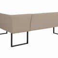 Essgruppe Appia - Beton Dunkel mit Eckbank und Sitzbank in Kunstleder Beige für 7 Personen