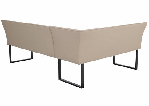 Eckbankgruppe Appia - Eiche Artisan mit Eckbank und Sitzbank in Kunstleder Beige für 7 Personen