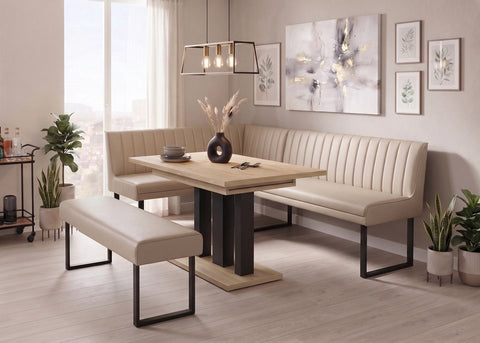Endo-Moebel Essgruppe Lara Eiche Natur mit Eckbank & Sitzbank – coso-home