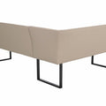 Essgruppe Appia - Eiche Stirling mit Eckbank und Sitzbank in Kunstleder Beige für 7 Personen