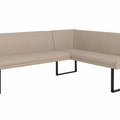 Essgruppe Appia - Eiche Wotan mit Eckbank und Sitzbank in Kunstleder Beige für 7 Personen