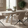 Essgruppe Como - Kaschmir Beige mit 6 Stühlen in Kaschmir für 6 Personen
