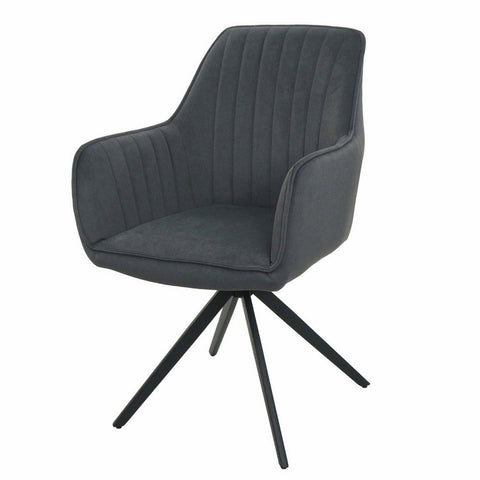 Essgruppe Lara - Beton Dunkel mit 6 Stühlen in Anthrazit für 6 Personen