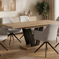 Essgruppe Lara - Eiche Evoke mit 6 Stühlen in Creme-Beige für 6 Personen
