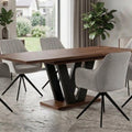 Essgruppe Lara - Eiche Monastery mit 6 Stühlen in Creme-Beige für 6 Personen