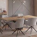 Essgruppe Lara - Eiche Wotan mit 6 Stühlen in Creme-Beige für 6 Personen