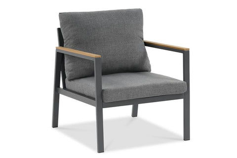 Focus Garden Gartenlounge-Set Edison Caffe Anthrazit 5-Sitzer 4-tlg Aluminium Polywood