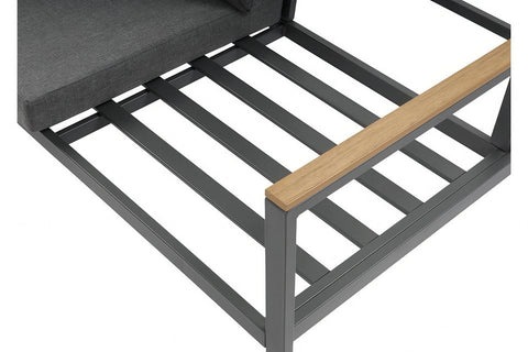 Focus Garden Gartenlounge-Set Edison Caffe Anthrazit 5-Sitzer 4-tlg Aluminium Polywood