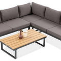Focus Garden Gartenlounge-Set Emerson Ecksofa-Set mit Tisch Grau Stahl Polywood 227x227 cm