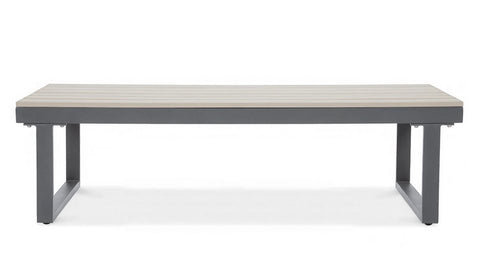 Focus Garden Gartenlounge-Set "Emerson" Ecksofa-Set Stahl & Polywood Hellgrau 220x220cm