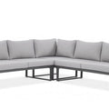 Focus Garden Gartenlounge-Set "Emerson" Ecksofa-Set Stahl & Polywood Hellgrau 220x220cm