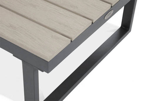 Focus Garden Gartenlounge-Set "Emerson" Ecksofa-Set Stahl & Polywood Hellgrau 220x220cm