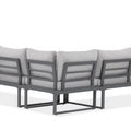Focus Garden Gartenlounge-Set "Emerson" Ecksofa-Set Stahl & Polywood Hellgrau 220x220cm