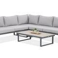 Focus Garden Gartenlounge-Set "Emerson" Ecksofa-Set Stahl & Polywood Hellgrau 220x220cm