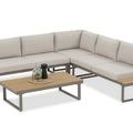 Focus Garden Gartenlounge-Set Emerson - Ecksofa-Set Natur aus Stahl & Polywood 219,5x219,5 cm